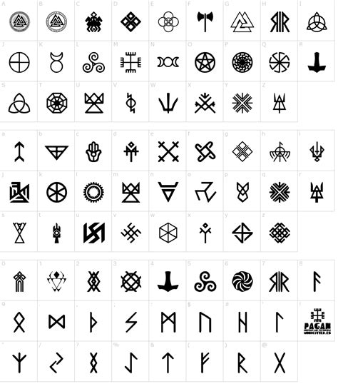 Pagan symbol font